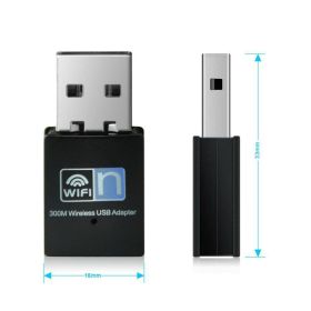 WIFI wireless receiver mini wireless card (Option: Black)