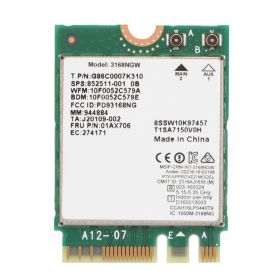 Internet 3168NGW Wireless-AC Dual Band Wifi Network Card With Bluetooth 4.2 (Option: Default)