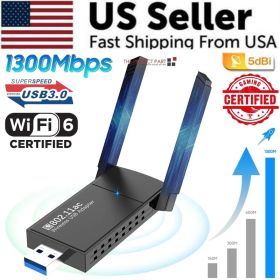 USB 3.0 Wireless WIFI Adapter 1300Mbps Long Range Dongle Dual Band 5Ghz Network (Option: Default Title)