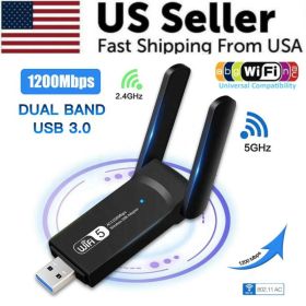 1200Mbps Long Range AC1200 Dual Band 5GHz Wireless USB 3.0 WiFi Adapter Antennas (Option: Default Title)